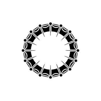 Geometric Circle Emblem, Minimalist, Circular Motif, Symmetry - Pattern vector