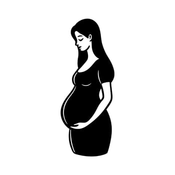 pregnant women black and white vector