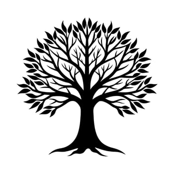 Black and white trees vector
