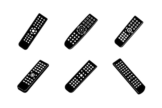 Set of TV remote vector