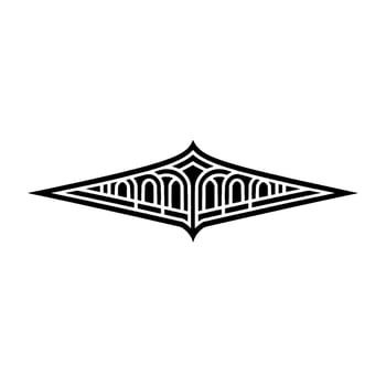 Geometric Deco Arrowhead Emblem, Vintage Style vector