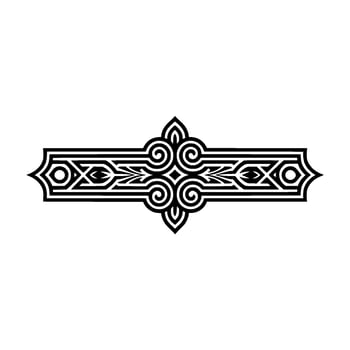 Ornate Black Cross Border, Vintage Decorative Element vector