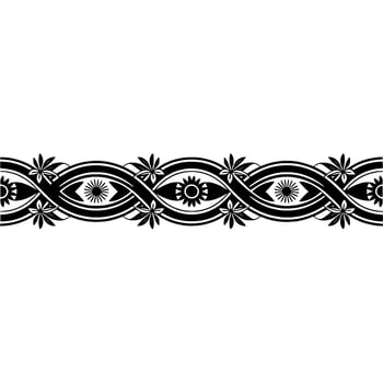 Intricate Black Floral Border, Geometric, Vintage Aesthetic vector