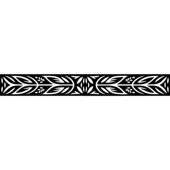 Elegant Black and White Leaf Border, Vintage vector