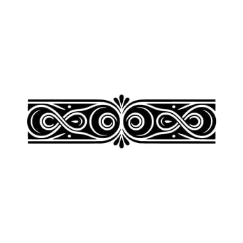 Elegant Vintage Scroll Border, Black White vector
