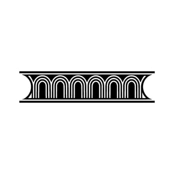 Art Deco Archway, Geometric Ornamentation, Minimalist, Line vector