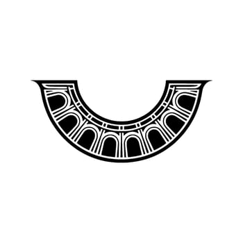 Geometric Arch, Minimalist, Black White vector
