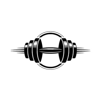 Dynamic Strength Minimalist Dumbbell Emblem vector