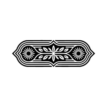 Elegant Botanical Ornament, Vintage Style - Geometric vector