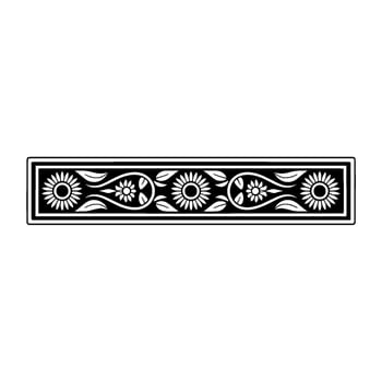 Stylized Sunflower Border, Vintage Decorative Element, Floral vector