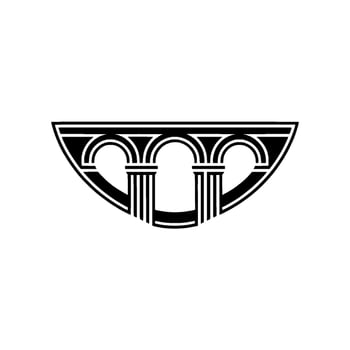 Art Deco Archway Emblem, Geometric, Minimalist Style vector