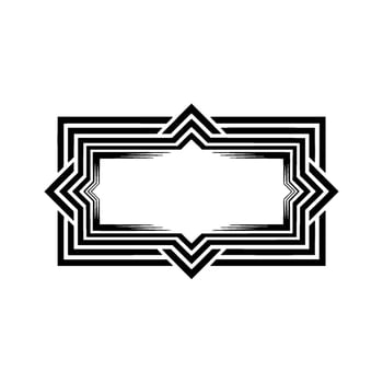 Geometric Deco Frame, Minimalist, Elegant Border - Stylized - Linear vector