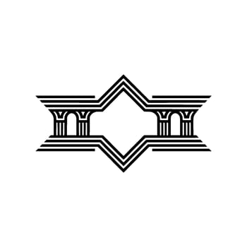 Geometric Deco Archway, Minimalist Emblem - Architecture vector