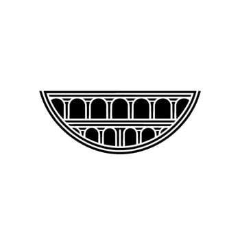 Geometric Archway, Minimalist Silhouette, Modern Emblem vector