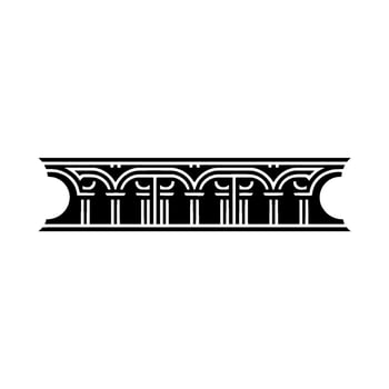 Art Deco Architectural Ornament, Geometric Border, Ornamentation - Art deco vector