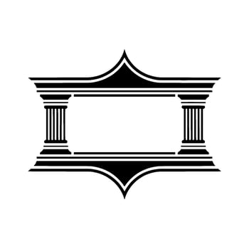Art Deco Emblem, Classical Columns, Elegant Border vector