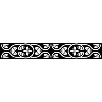 Elegant Black and White Floral Border, Vintage - Ornament vector