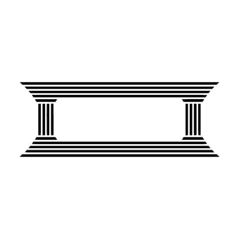Geometric Temple Frame, Minimalist - Columns vector