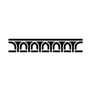 Geometric Arch Border, Minimalist, Modern Pattern - Linear vector