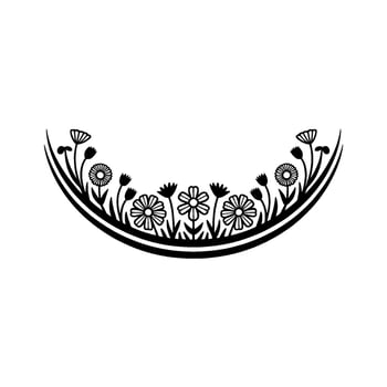 Elegant Floral Border, Minimalist - Daisy vector