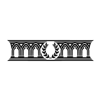Ornate Gothic Arch Border, Vintage Element, Ornamentation vector