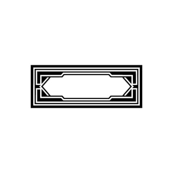 Geometric Deco Frame, Minimalist, Elegant Border, Template - Symmetrical vector