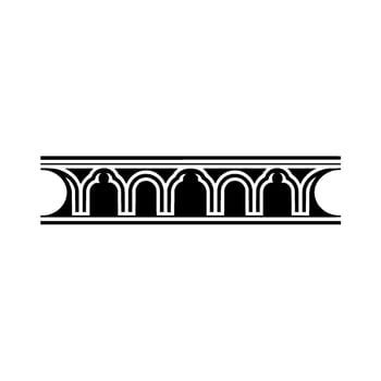 Gothic Arch Ornament, Minimalist, Elegant Border - Linear vector