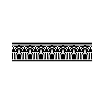 Ornate Architectural Border, Stylized Black White vector