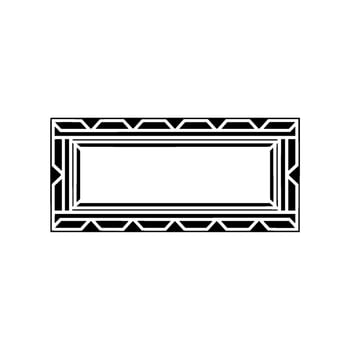 Geometric Deco Border, Minimalist, Elegant Frame - Symmetrical vector