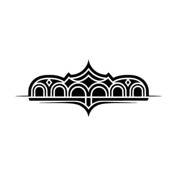 Intricate Black Arch Ornament, Vintage Elegance vector