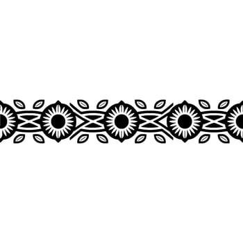 Stylized Floral Border, Geometric Pattern, Minimalist vector