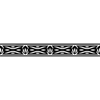 Intricate Black Floral Border, Vintage Style vector