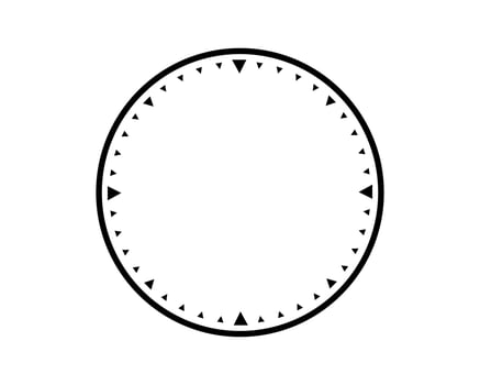 Clean minimalist clock face template in black and white. Perfect for design projects, presentations, time management concepts, or illustrative purposes. Timeless design. vector