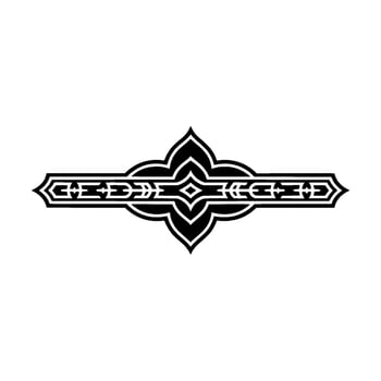 Intricate Black Ornamental Border, Vintage Style - Decorative vector