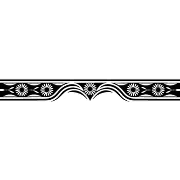 Elegant Art Deco Floral Border, Vintage Element, Decorative vector