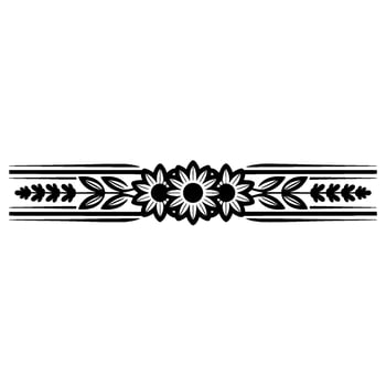 Floral Border Sunflower Motif, Decorative Element vector