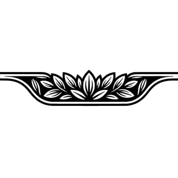 Stylized Lotus Border, Elegant Black and Grey vector