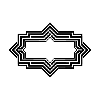 Geometric Deco Frame, Elegant Outline, Minimalist, Symmetry - Pattern vector