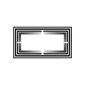 Geometric Deco Frame, Minimalist, Elegant Border, Rectangle - Vintage vector