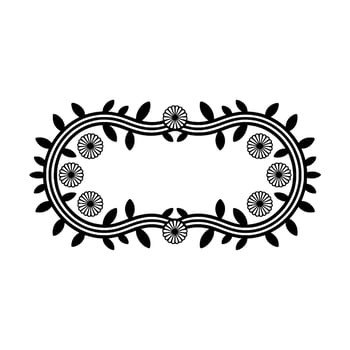 Elegant Botanical Frame, Vintage Style, Minimalist, Floral - Lineart vector