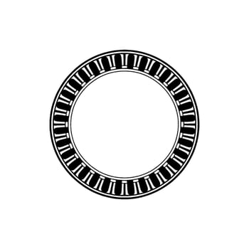 Minimalist Piano Key Border, Circular vector