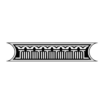 Geometric Deco Border, Stylized Ornamentation - Ornament - Symmetrical vector