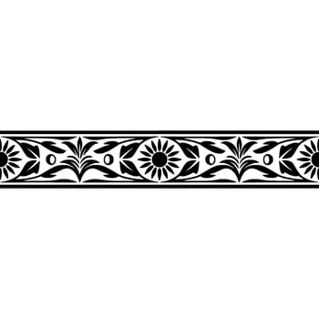 Elegant Black and White Decorative Border, Vintage Style, Floral - Ornament vector