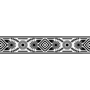 Geometric Tribal Border, Stylized Floral Pattern vector