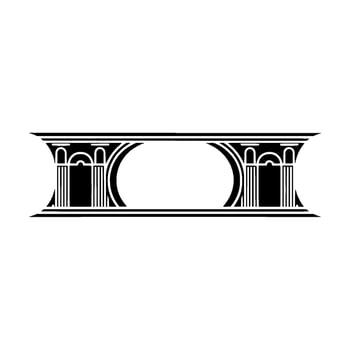 Art Deco Column Border, Geometric Elegance - Art deco vector