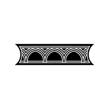 Geometric Arch Ornament, Art Deco Style, Artdeco - Blackandwhite vector