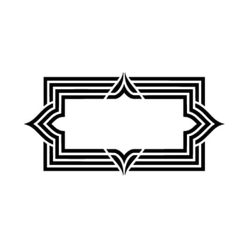 Art Deco Frame, Geometric Ornament, Elegant Border - Line vector