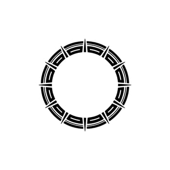 Geometric Tribal Circle, Minimalist, Circular Motif - Ornament vector