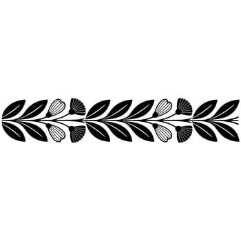 Stylized Black Leaf Border, Vintage Illustration vector