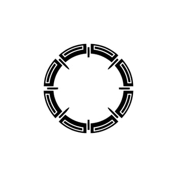 Geometric Circle Emblem, Minimalist, Modern Abstract - Monochrome vector